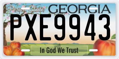 GA license plate PXE9943