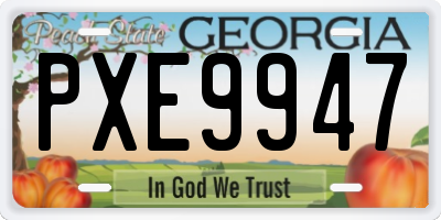 GA license plate PXE9947
