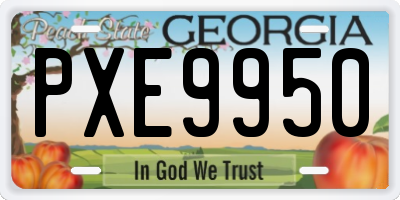 GA license plate PXE9950