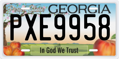 GA license plate PXE9958