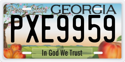 GA license plate PXE9959