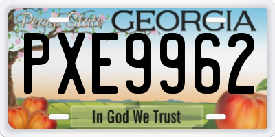 GA license plate PXE9962