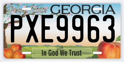 GA license plate PXE9963