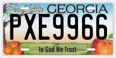 GA license plate PXE9966