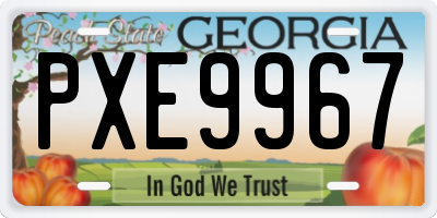 GA license plate PXE9967