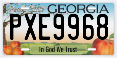 GA license plate PXE9968