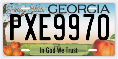 GA license plate PXE9970