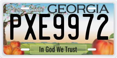 GA license plate PXE9972