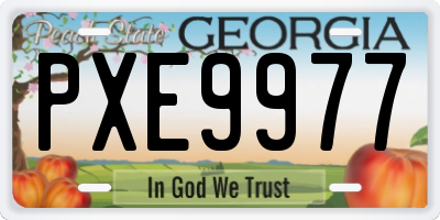 GA license plate PXE9977