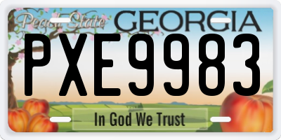 GA license plate PXE9983