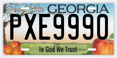 GA license plate PXE9990
