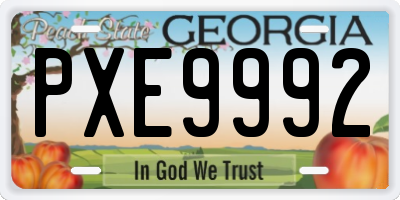 GA license plate PXE9992