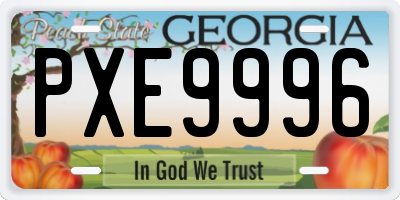 GA license plate PXE9996