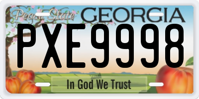 GA license plate PXE9998