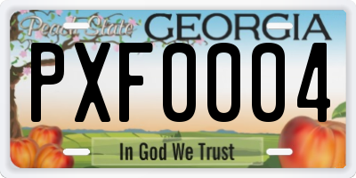 GA license plate PXF0004