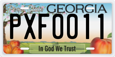 GA license plate PXF0011
