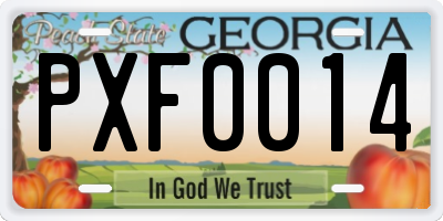 GA license plate PXF0014