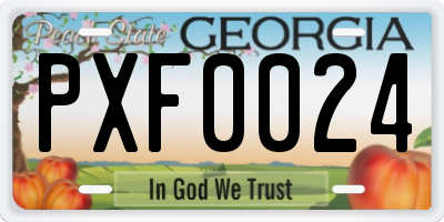 GA license plate PXF0024