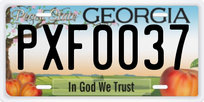 GA license plate PXF0037