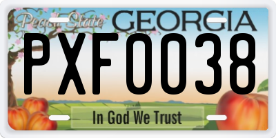 GA license plate PXF0038