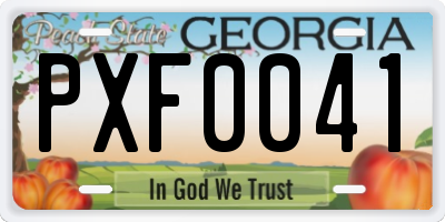 GA license plate PXF0041