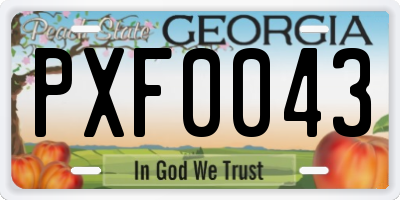 GA license plate PXF0043