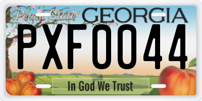 GA license plate PXF0044