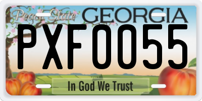 GA license plate PXF0055