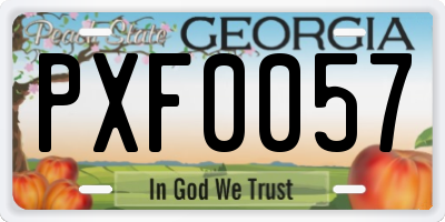GA license plate PXF0057