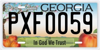GA license plate PXF0059