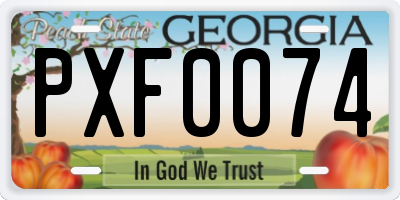 GA license plate PXF0074