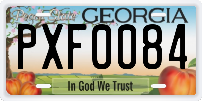 GA license plate PXF0084
