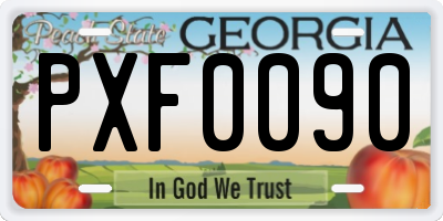 GA license plate PXF0090