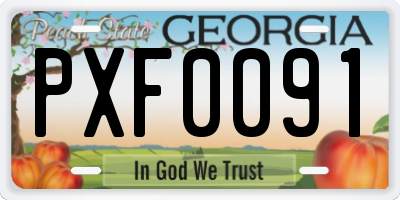 GA license plate PXF0091
