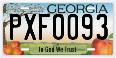 GA license plate PXF0093