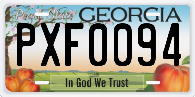 GA license plate PXF0094