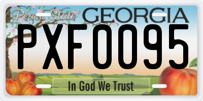 GA license plate PXF0095
