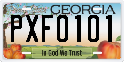 GA license plate PXF0101