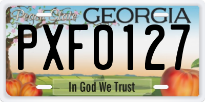 GA license plate PXF0127