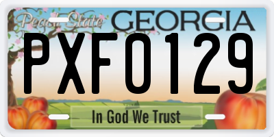 GA license plate PXF0129