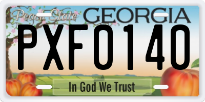 GA license plate PXF0140