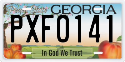 GA license plate PXF0141