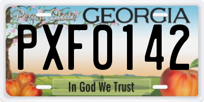 GA license plate PXF0142
