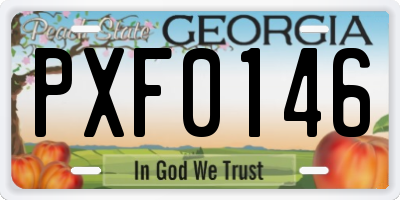 GA license plate PXF0146
