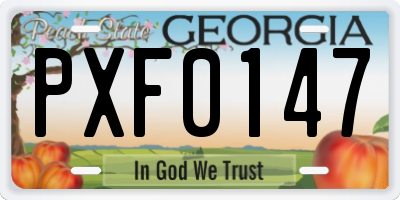 GA license plate PXF0147