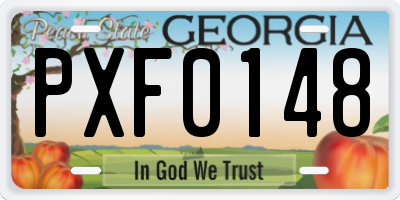 GA license plate PXF0148