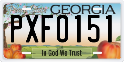 GA license plate PXF0151
