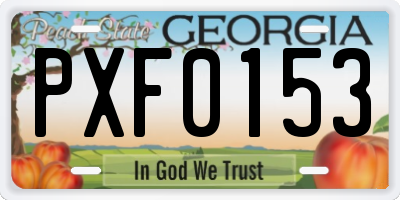 GA license plate PXF0153