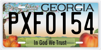 GA license plate PXF0154