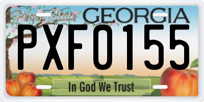 GA license plate PXF0155